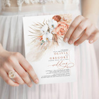 Terracotta Floral Pampas Grass Mariage Tropical