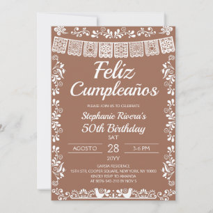 Invitation Terracotta Joyeux Anniversaire 50e Anniversaire