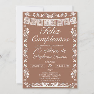 Invitation Terracotta Joyeux Anniversaire 70e Anniversaire