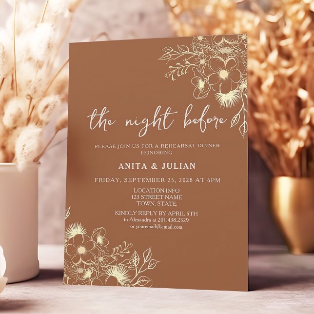 Invitation Terracotta La Nuit Avant Le Dîner De Répétition (Créateur téléchargé)