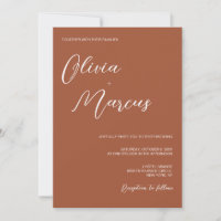 Terracotta Moderne Chic Script Mariage Entourage