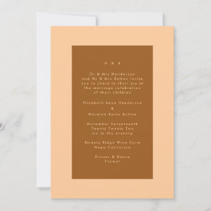 Invitation Terracotta moderne minimaliste simple Mariage