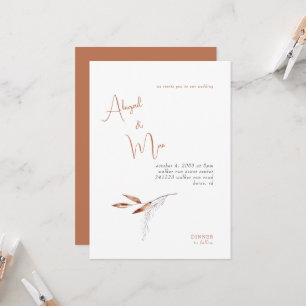 Invitation Terracotta moderne Pas de parents Mariage