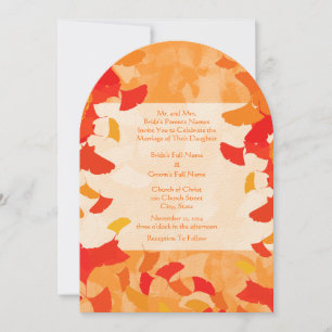 Invitation Terracotta Orange Red Fall Ginkgo Feuille Mariage