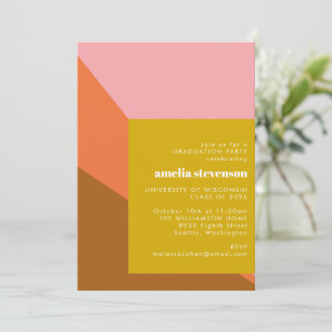 Invitation Terracotta rose Formes Graduation Party Photo