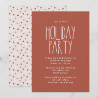 Terracotta Rouge Boho Polka Dot Noël