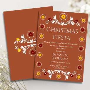 Invitation Terracotta Talavera Fête Mexicaine de Noël Party