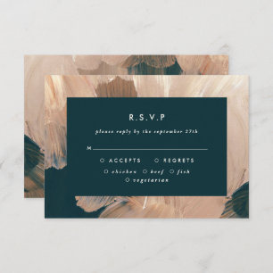 Invitation Terracotta turquoise peint moderne mariage R.S.V.P