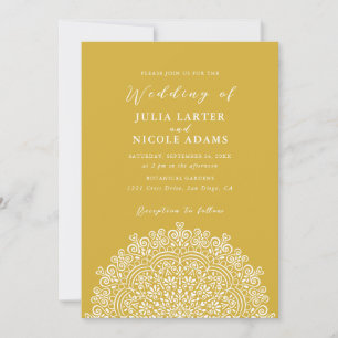 Invitation Terrain Mexicain Rétro Fleurissant Mandala Mariage
