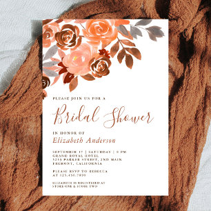 Invitation Terrain rustique Terracotta Fête des mariées flora
