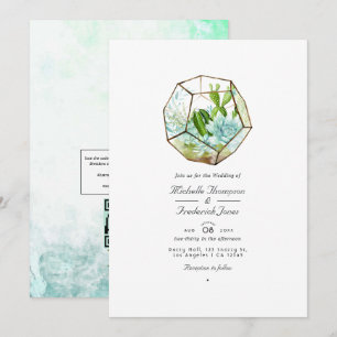 Invitation Terrarium de verre à aquarelle Succulents Invitati