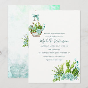 Invitation Terrarium en verre Succulent douche nuptiale Invit