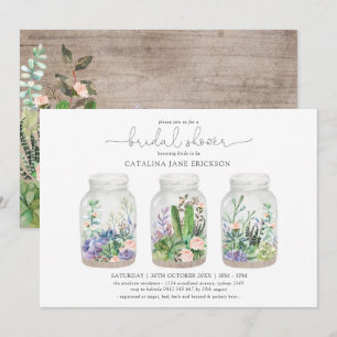 Invitation Terrarium Floral moderne Fiesta Fête des mariées