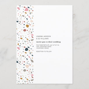 Invitation Terrazzo Multi Couleur Minimaliste Mariage moderne