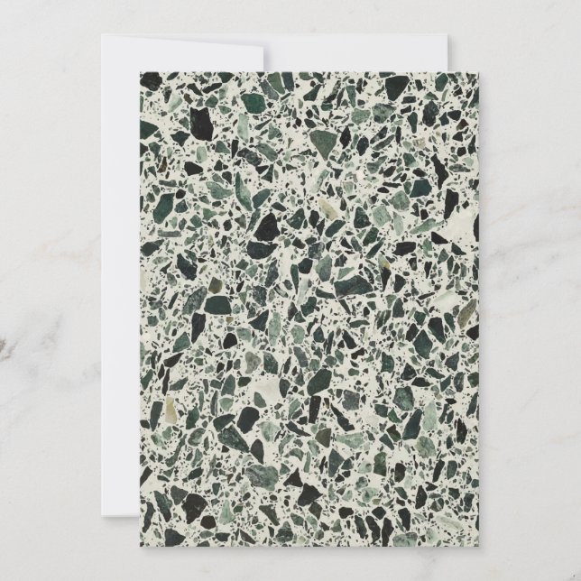 Invitation Terrazzo Vert Moderne (Devant)