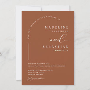 Invitation Terre Cuite Bohème Moderne Arch Photo Mariage