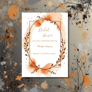 Invitation Terre cuite neutre Fête des mariées florale rustiq