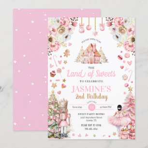 Invitation Terre rose de sucreries Sugar Plum Fairy Nutcracke