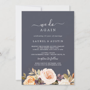 Invitation Terre Rustique Floral Purple Nous Réagissons Vow R