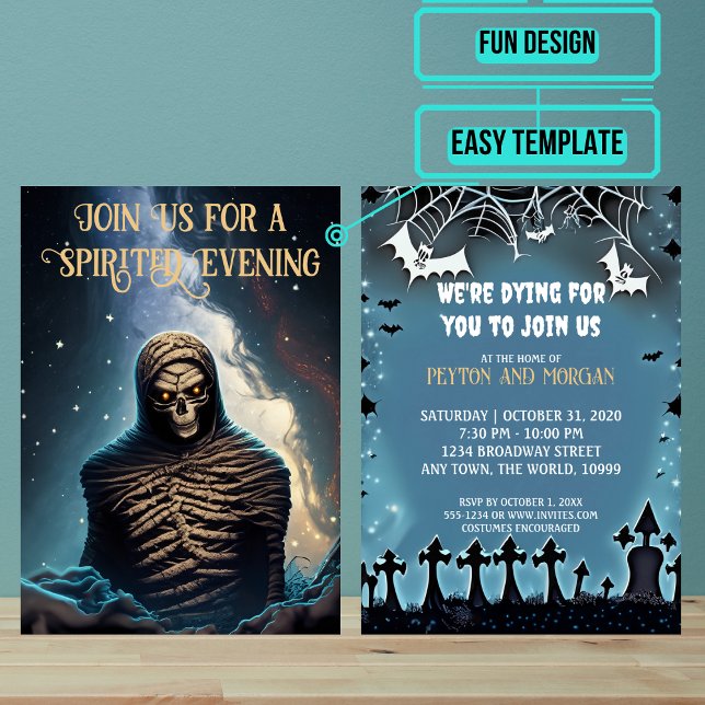 Invitation Terrifiant fête d'Halloween de maman (Use these awesome invitations to get your guest in the mood right away. )