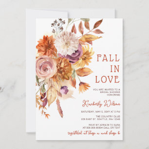 Invitation Terrracotta Tombez amoureux Floral Fête de mariage