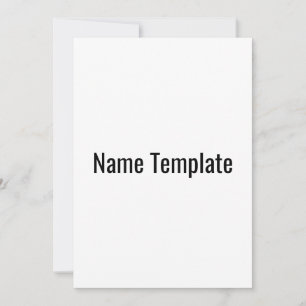 Invitation Test de Modèle de nom