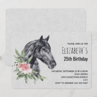 Tête de Beau Cheval en Aquarelle pour Anniversaire