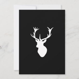 Invitation Tête de cerf blanc avec bois