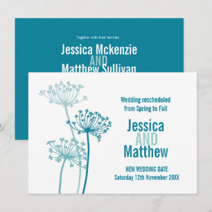 Invitation Tête de fleurs Chervil aqua mariage turquoise repr
