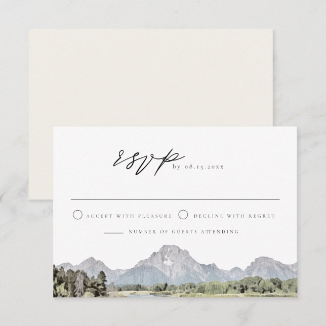 Invitation TETON NATIONAL PARC Skyline Destination RSVP (Devant / Derrière)