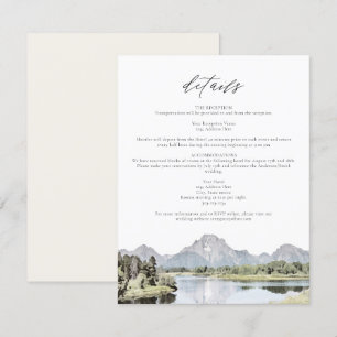 Invitation TETON NATIONAL PARK Mountain Détails du Mariage Ca