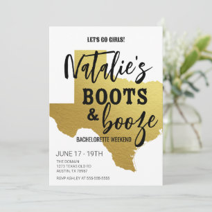 Invitation Texas Bachelorette Boots & Booze