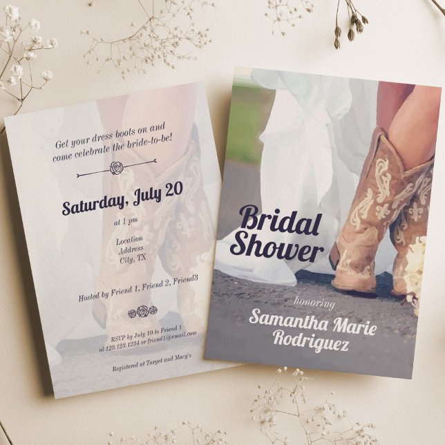 Invitation Texas Bride à Boots Bridal Shower (Créateur téléchargé)