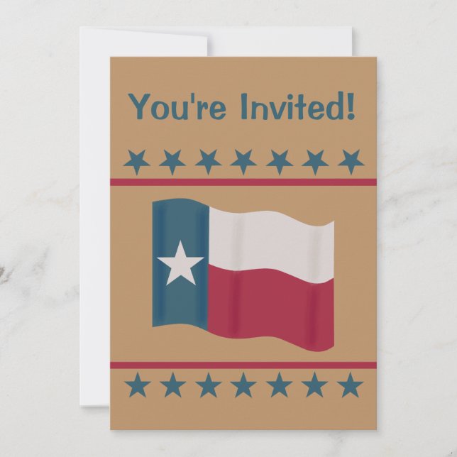 Invitation Texas Lone Star Flag Red White Blue Party (Devant)