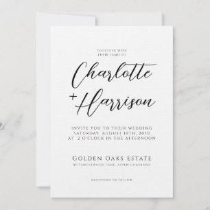 Invitation Texte de lin incorporé du Mariage de photo de scri