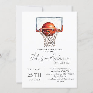 Invitation Texte du Baby shower de basketball personnel