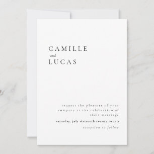 Invitation Texte et photo minimaliste élégant MARIAGE