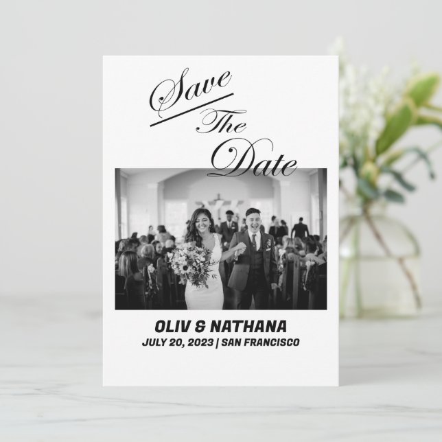 Invitation Texte et photo simple et élégant | MARIAGE (Debout devant)