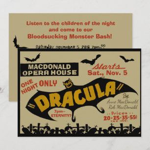 Invitation Texte fait sur commande Halloween de chapiteau
