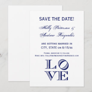 Invitation Texte graphique LOVE - Bleu