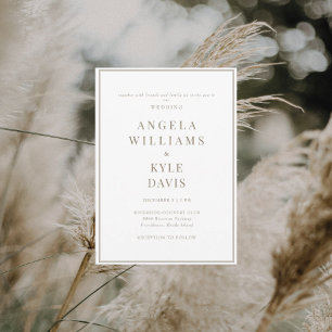 Invitation Texte moderne blanc et or Aucun Mariage parent