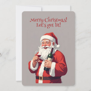 Invitation Texte personnalisé amusant Drunk Père Noël