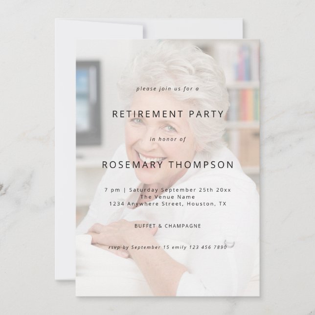 Invitation Texte personnalisé superposé sur la partie de retr (Devant)