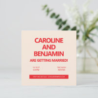 Texte Rouge Gras Unique Mariage Minimaliste Modern