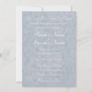Invitation Texture Bleu avec Verset de Mariage