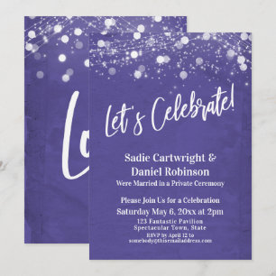 Invitation Texture de lumières Réception violette Fêtons