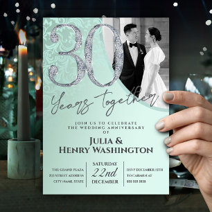 Invitation Texture Diamant 30e Anniversaire de Mariage