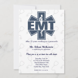 Invitation texture du Denim de retraite EMT