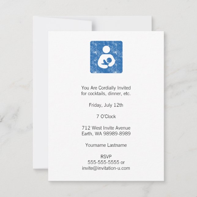 Invitation Texture du style Letterpress pour l'allaitement ma (Devant)