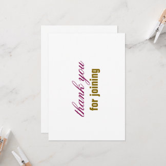 Invitation thank you card